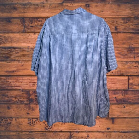 5 for $25🔥Van Heusen Blue Plaid Button Front Short Sleeve Shirt 3XLT - Picture 2 of 4